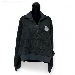 PINK Victoria's Secret Black Sherpa Zip-Up XL Exelent Condition.